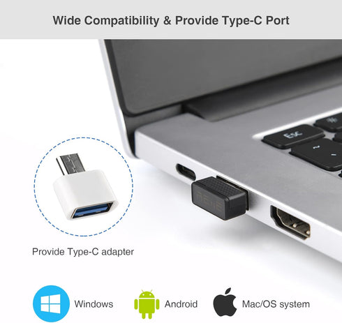 Mouse Jiggler,Undetectable Mouse Mover Device USB Port with Type-C Adapter,Simulate Movement,Driver-Free,Plug&Play...