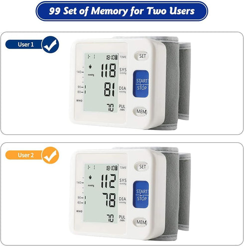 Blood Pressure Monitor - Wrist Accurate Automatic High Blood Pressure Monitors Portable LCD Screen Irregular Heartbeat Monitor with Storage Case a...