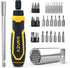 AZUNO 24 IN 1 Ratchet Screwdriver Set with Universal Socket, 20 CRV Bits Stored in Handle, 12+8 Slotted/Philips/Torx/Hex/Square Sand Blasted Bits ...