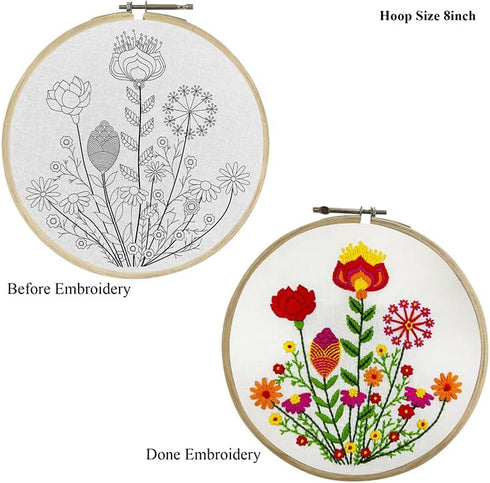 Embroiderymaterial Cross Stitch Embroidery Kit for Beginners adults & Kids with My Personal Garden Design to learn embroidery/Digital Printed Clot...