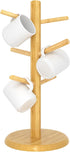 C&AHOME Coffee Mug Tree - 6 Hooks Mug Holder Tree,Wooden Coffee Cup Holder - Mug Tree Rack Stand Ideal for Countertop Standard Use...