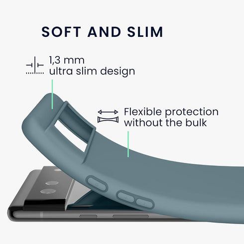kwmobile Case Compatible with Google Pixel 6 Case - Soft Slim Protective TPU Silicone Cover - Arctic Night...