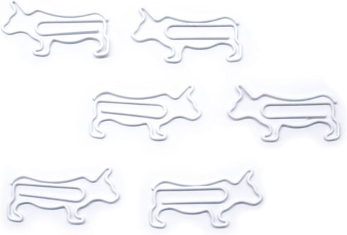 Cow Bull Shaped Paper Clips Great for Paper Clip Collectors or Office Gift - Comes in Round Tin with Lid and Gift Box (White 100 Count)...