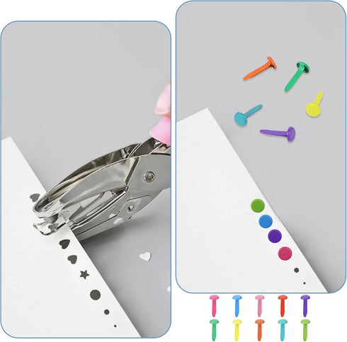300 Pcs Brads Paper Fasteners Colorful Split Pins, Brass Mini Brads Paper Crafts Fixed Paper Crafts, Brads Paper Fasteners for Schools, Handicraft...