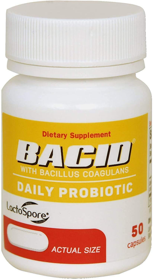 Daily Probiotic, Dietary Supplement for Digestive Health, 2 Billion Bacillus Coagulans Live Cultures, White, 50 Count...