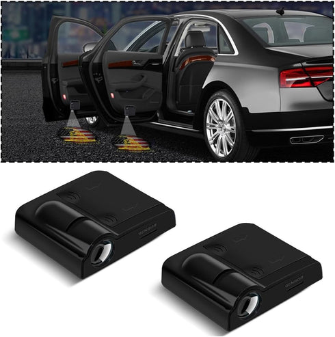 2Pcs Universal Car Door Lights Logo Projector, Auto Door Projection Wireless LED Welcome Courtesy Light, Welcome Ghost Shadow Lamp Vehicle Accesso...