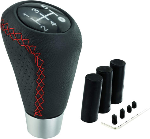 Abfer Shifter Knobs 5 Speed Manual Stick Shifting Handle Leather Gear Shift Knob for Car Motor Vehicles, Black...