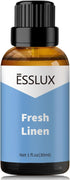 Fresh Linen Fragrance Oil - ESSLUX Aromatherapy Essential Clean Scented Oils for Diffuser, Massage, Soap, Candle Making Scents, Perfume, Home Frag...