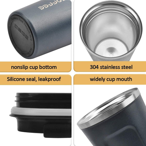 12 oz Stainless Steel Vacuum Insulated Tumbler - Coffee Travel Mug Spill Proof with Lid - Thermos Cup for Keep Hot/Ice Coffee,Tea and Beer (Tibeta...