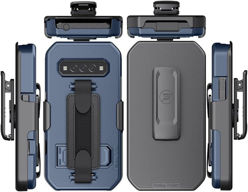 Case and Holster Combo Compatible with Kyocera DuraForce PRO 3 (E7200), Protective Case and Belt Clip Holster Combo with Handstrap, Kickstand and ...