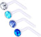 4pcs 20g 0.8mm L Nose Studs Flexible Acrylic Nostril Screw Rings Piercing 2.5mm Crystal BOAM Pick Color...