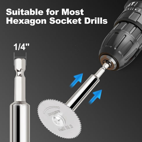 Inside Pipe Cutter for Pvc Pipe, Professional Pvc Pipe Cutter with 6pcs Rotary Drill Saw Blades and 1/4" Hex Shank, Plumber Tools for Big Small Di...
