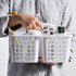 ALINK Plastic Shower Caddy Basket with Compartments, Portable Divided Cleaning Supply Storage Organizer with Handle for College Dorm Bathroom - Wh...