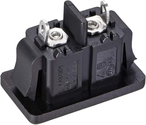 uxcell C8 Panel Mount Plug Adapter, 250V AC 2.5A 2 Pins IEC Inlet Module Plug Power Connector Socket Straight...