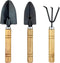 Garden Tool Set - Minature Steel Gardening Hand Tools Kit with Ergonomic Wooden Handles | Includes Trowel, Transplanter, Cultivator | Perfect Gard...