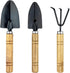 Garden Tool Set - Minature Steel Gardening Hand Tools Kit with Ergonomic Wooden Handles | Includes Trowel, Transplanter, Cultivator | Perfect Gard...