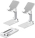 2Pack Cell Phone Stand for Desk, Adjustable Angle & Height Mobile Phone Holder Cute, Foldable Compact Desk Mount for Smartphone, Kindle under 7'' ...