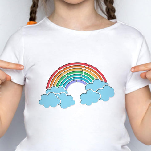 FINGERINSPIRE Rainbow Stencil Template 12"x8"/30x21cm Rectangle Rainbow Cloud Painting Stencil Reusable DIY Art Stencil for Walls and Crafts (Plas...