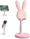 Cell Phone Stand,Angle Height Adjustable Bunny Phone Stand for Desk,Cute Rabbit Phone Holder Stand for Desk, Compatible with All Mobile Phones, Ta...