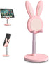 Cell Phone Stand,Angle Height Adjustable Bunny Phone Stand for Desk,Cute Rabbit Phone Holder Stand for Desk, Compatible with All Mobile Phones, Ta...