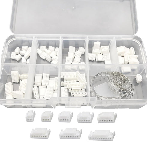 JST GH 1.25mm Connector Kit, 2/3/4/5/6/7/8/10 Pin 80 PCS Male Housing Plug Connectors with 500 PCS Plug Terminal...