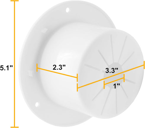 RV 5-inch Round Electric Cable Hatch for 30 and 50 Amp Cords (White)...