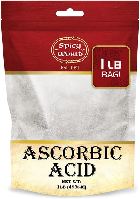 Spicy World Ascorbic Acid Vitamin C Powder 1 LB - Dietary Supplement, Pure VIT C Powder USP...