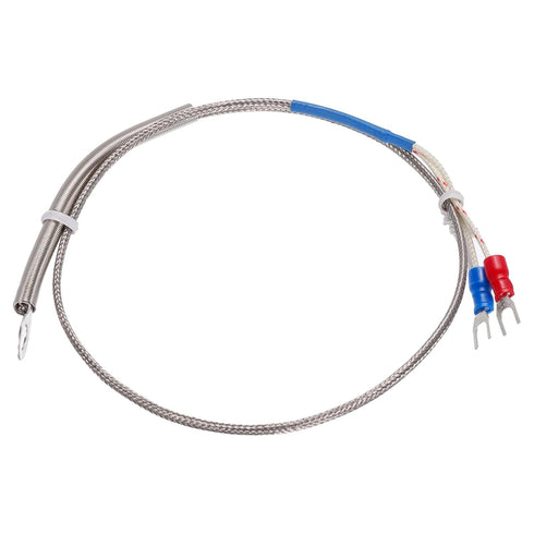 MECCANIXITY K Type Thermocouple Temperature Sensor PT100 6mm Ring High Temperature Probe 1.6ft Wire 0 to 600°C(32 to 1112°F) Stainless Steel...