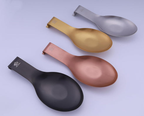 Stainless Steel Spoon Rest for Kitchen Spoon Holder Counter Cooking Utensil Rest Spoon Heavy Duty Dishwasher Safe 2pcs (Gold)...