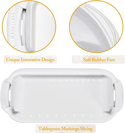 Butter Dish with Lid, Airtight Butter Dish for Countertop and Refrigerator,Microwave/Dishwasher Safe, Plastic Butter Keeper Tray for West/ East Co...