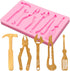 Construction Tools Fondant Silicone Molds 2 Pcs, Mini Pliers Construction Tools Cake Decorating Molds for Candy Cupcake Topper Cake Polymer Clay C...