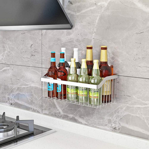 Kitchen Storage Metal Wire Fruit Basket - SUS304 Stainless steel Organizer Storage Bin Baskets for Bathroom - Space Saving Design for Pantry Organ...