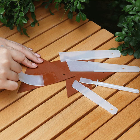 5 Pack Glue Spreader Plastic Glue Smear Plate Scraper Sticks Applicator Tool for Leatherwork Woodwork Handmade DIY Leather Spreads Burnishing Gum ...