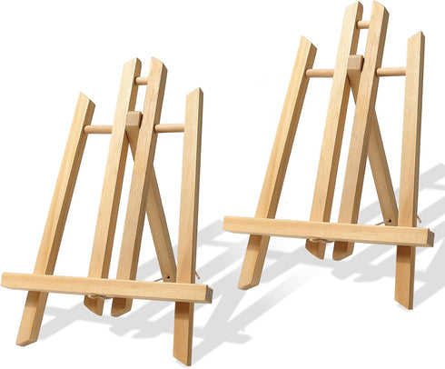 11 inch Wooden Easel Stand, Multipurpose Tabletop Holder for Painting Canvases, 2Pack Portable Photo Art Ware Tablet Computer Advertising Board Di...
