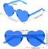 6 Pcs Heart Shape Sunglasses Frameless Transparent Glasses Party Favors for Women...