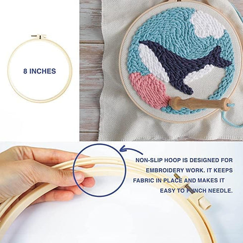 Easy DIY Craft Punch Needle Embroidery Kits Rug for Starter Kits with Stamped Color Pattern Package Included Instruction,Yarn and Embroidery Needl...