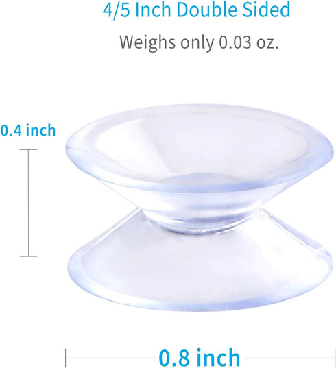 Pawfly 20 Pack Double Sided Suction Cups 0.8 Inch Clear PVC Plastic Sucker for Glass Table Mirror...