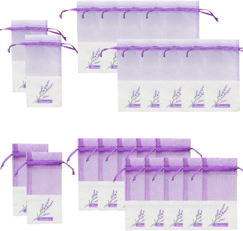 Sachet Empty Bags Linen Fabric Bags Organza Gauze Bags for Lavender, Spice and Herbs (24pcs Purple Drawstring Bag)...