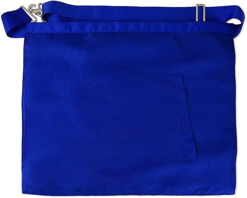 Masonic Master Mason Blue Lodge Apron White Cloth Blue Grosgrain Ribbon Border...