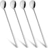 4PCS Sliver Stainless Steel Coffee Stirrers 9-Inch Long Coffee Spoons for Coffee Ice Tea Spoons Long Handle Cocktail Stirring Spoons for Cocktail ...