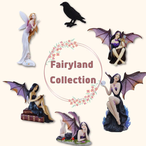 Comfy Hour Fairyland Collection 6” Dark Fairy Witch Holding and Sits on a Pumpkin, Polyresin Figurine, Halloween Theme Gift, Home Decoration and C...
