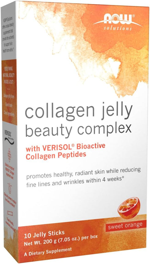 NOW Solutions, Collagen Jelly Beauty Complex, Sweet Orange Flavor, 10 Jelly Sticks...