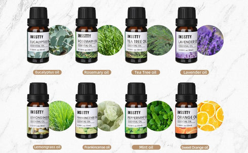 Essential Oils by INSSTTY 100% Pure Oils kit- Top 8 Aromatherapy Oils Gift Set-8 Pack, 10ML(Eucalyptus, Lavender, Lemon Grass, Orange, Peppermint,...
