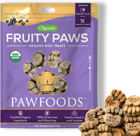 Treats Fruity Paws - Organic Dog Treats Healthy, Low Calorie Puppy Treats for Joint and Hip Support, Tasty Natural Treats for All Dogs, Only 5 Cal...