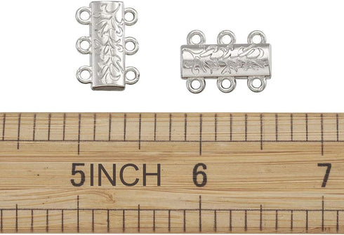 Beadthoven 20-Set Alloy 3 Hole Multi Strand Magnetic Clasps Bracelet Closure Magnetic Necklace End Clasp Tube Clasps Jewelry Finding Making Suppli...