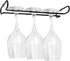 4 Pack Steamware Wine Glass Hanging Rack, Metal Stemware Holder Storage Wall Mount Under Cabinet Kitchen Bar Pub, Black...