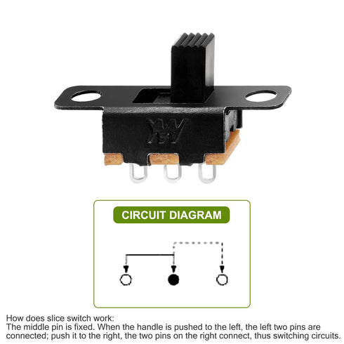 Chanzon SPDT Mini Micro Slide Switch 1p2t 2 Position 150pcs(SS12F15) 5 mm Toggle Vertical Slide Switch Panel Mount Small High Knob Vertical PCB Ar...