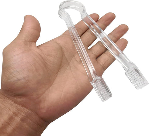 8 Pcs Plastic Buffet Serving Tongs, Clear Kitchen Tongs 6.3 Inch Small Ice Tongs for Tea and Coffee Party Catering Appetizers Salad Desserts Sandw...