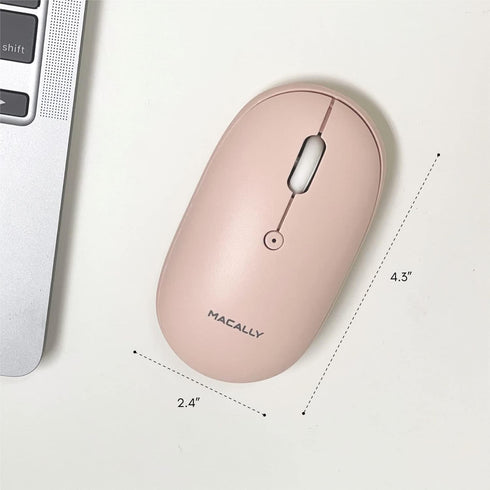 Macally Wireless Bluetooth Mouse - Strong Connection - Quiet, Comfortable, Rechargeable Mouse for Macbook Air/Pro, Mac, iMac, Apple iPad - Wireles...