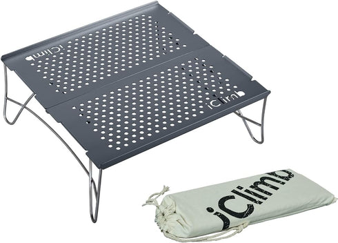 iClimb Mini Solo Folding Table Ultralight Compact for Backpacking Camping Hiking Beach Picnic (Gunmetal, Mini)...